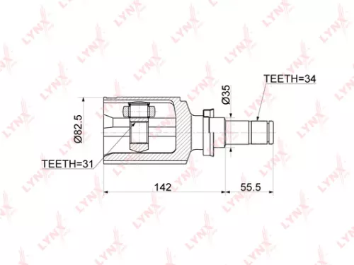 LYNXAUTO CV-Joint, inner, right (CI-3769)