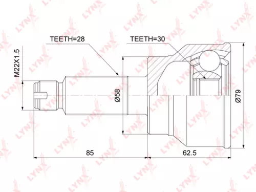 LYNXAUTO CV-Joint, outer (CO-3706)