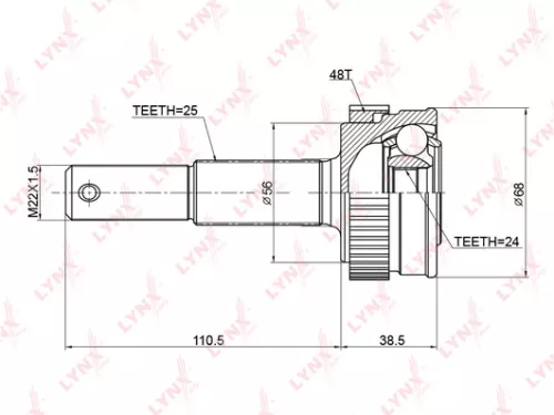 LYNXAUTO CV-Joint, outer (CO-3775A)