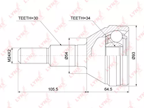 LYNXAUTO CV-Joint, outer (CO-3779)