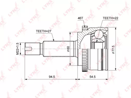 LYNXAUTO CV-Joint, outer (CO-3851A)