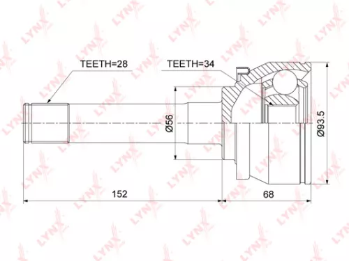 LYNXAUTO CV-Joint, outer (CO-3882)