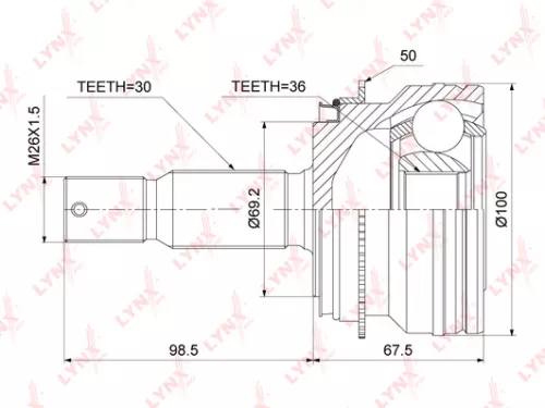 LYNXAUTO CV-Joint, outer (CO-3894A)