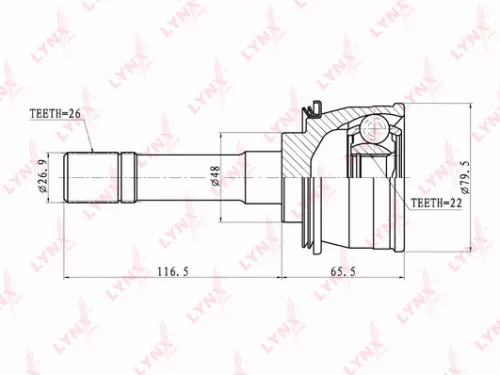 LYNXAUTO CV-Joint, outer (CO-7302)