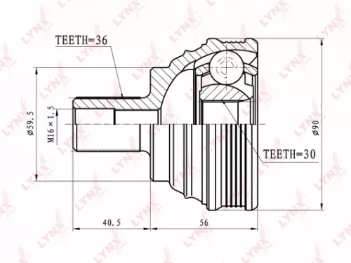 LYNXAUTO CV-Joint, outer (CO-8003)