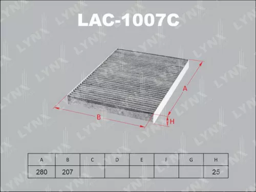 LYNXAUTO Cabin filter, carbon (LAC-1007C)