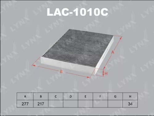 LYNXAUTO Cabin filter, carbon (LAC-1010C)
