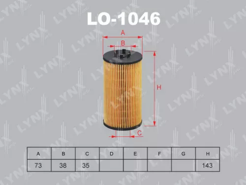 LYNXAUTO Oil filter (insert) (LO-1046)