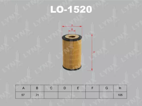 LYNXAUTO Oil filter (insert) (LO-1520)