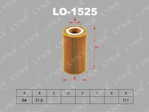 LYNXAUTO Oil filter (insert) (LO-1525)