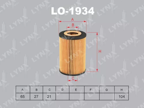 LYNXAUTO Oil filter (insert) (LO-1934)