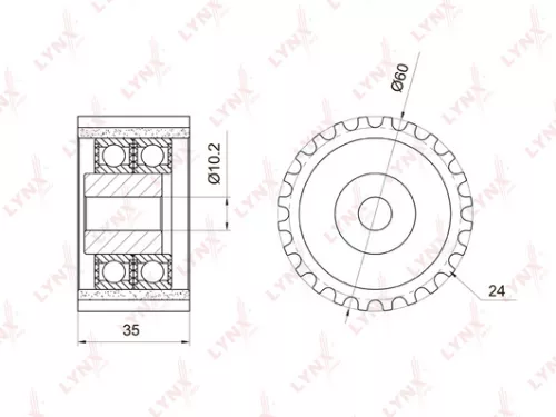 Deflection/Guide pulley, timing belt
