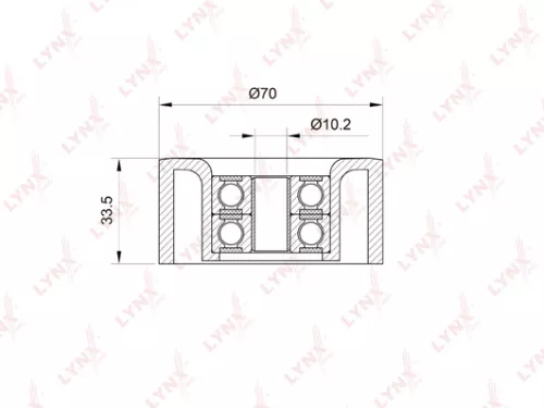 Tension pulley, poly v-belt