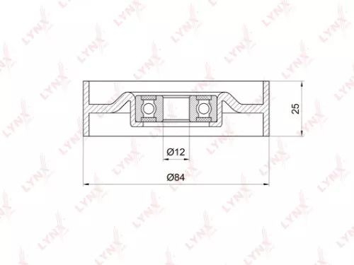 Tension pulley, poly v-belt