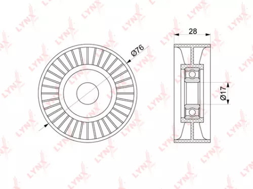 LYNXAUTO Tensioner Pulley, poly v-belt (PB-5313)