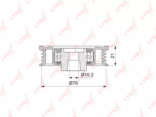 Tension pulley, poly v-belt