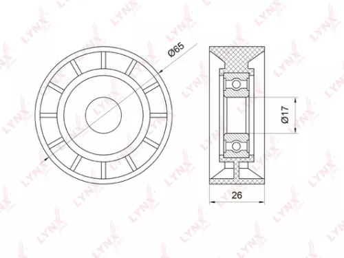 Deflection/Guide pulley, poly v-belt