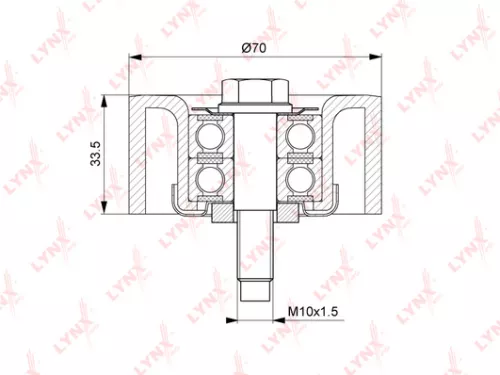 LYNXAUTO Deflection/Guide pulley, poly v-belt (PB-7044)