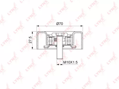 Deflection/Guide pulley, poly v-belt