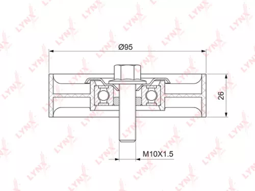 Deflection/Guide pulley, poly v-belt
