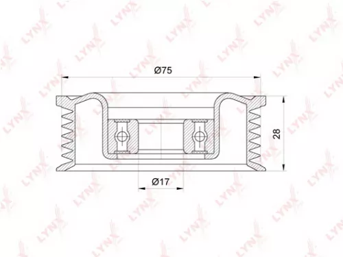 Deflection/Guide pulley, poly v-belt