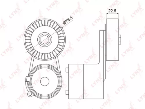 Belt tensioner, poly v-belt