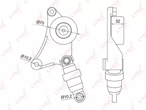 Belt tensioner, poly v-belt