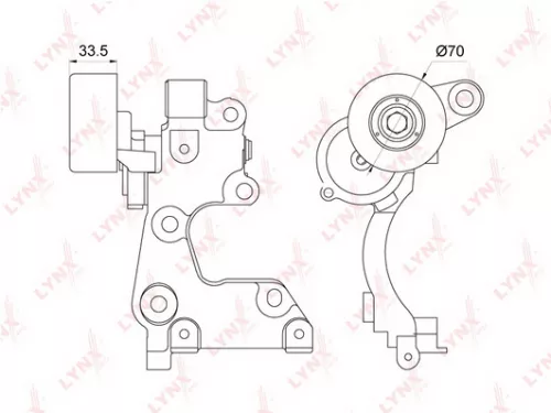 Belt tensioner, poly v-belt