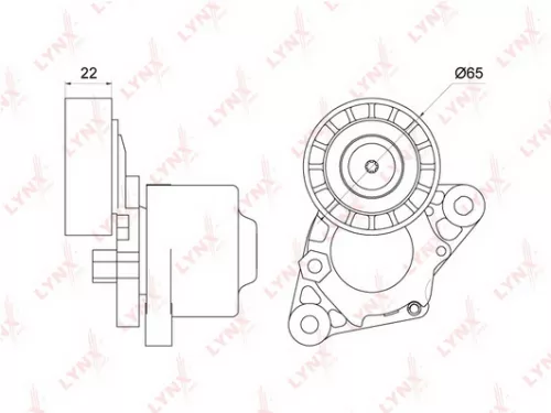 Belt tensioner, poly v-belt