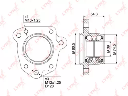 LYNXAUTO Wheel bearing, rear (WB-1014)