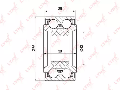 LYNXAUTO Wheel bearing, front (WB-1108)