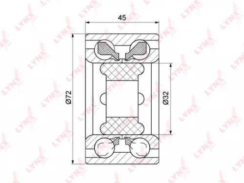 LYNXAUTO Wheel bearing, front (WB-1113)