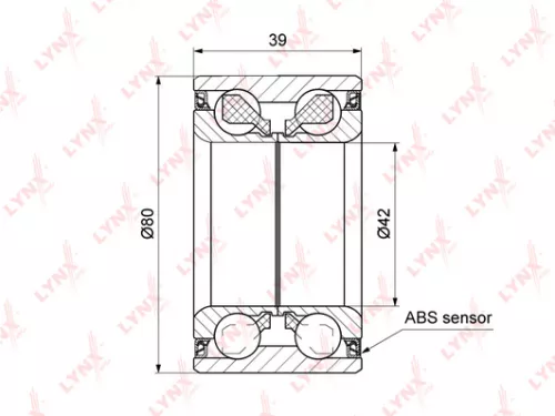 LYNXAUTO Wheel bearing, front (WB-1299)