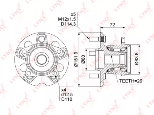 LYNXAUTO Wheel Hub (WH-1352)